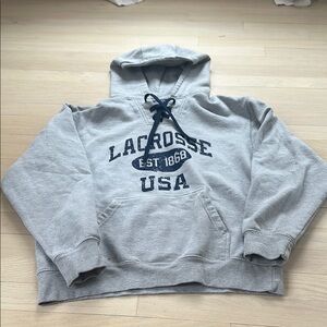 Gray Lacrosse USA Hoodie